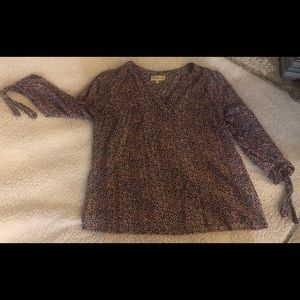 Beautiful V Neck  designer blouse for summer.  Colorful Just In time for spring